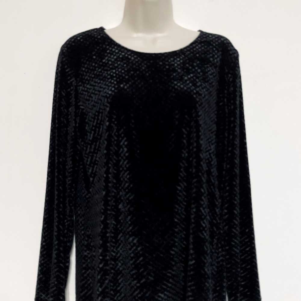 Notations Large Pullover Top Black Long Sleeve. T… - image 1